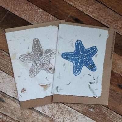&quot;I Sea Stars&quot; Block Print Note Card