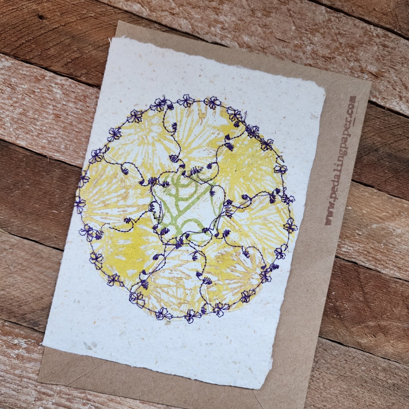 Appliqued Flower Greeting Card