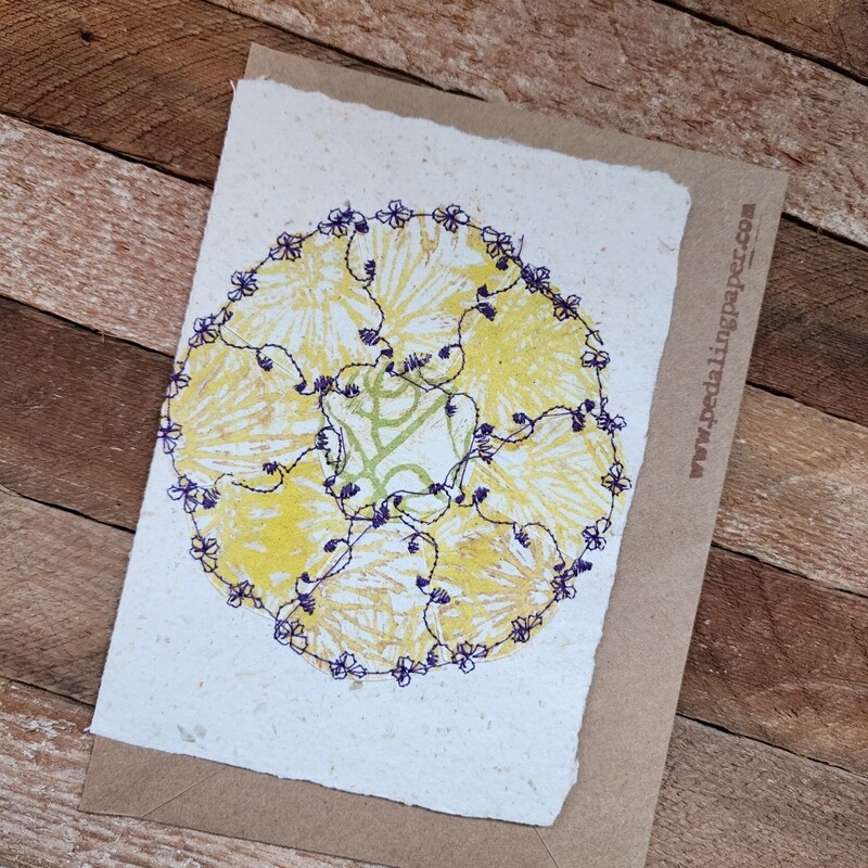 Appliqued Flower Greeting Card