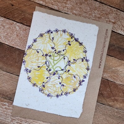 Appliqued Flower Greeting Card