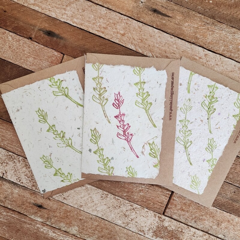 Lavender Print on Handmade Paper