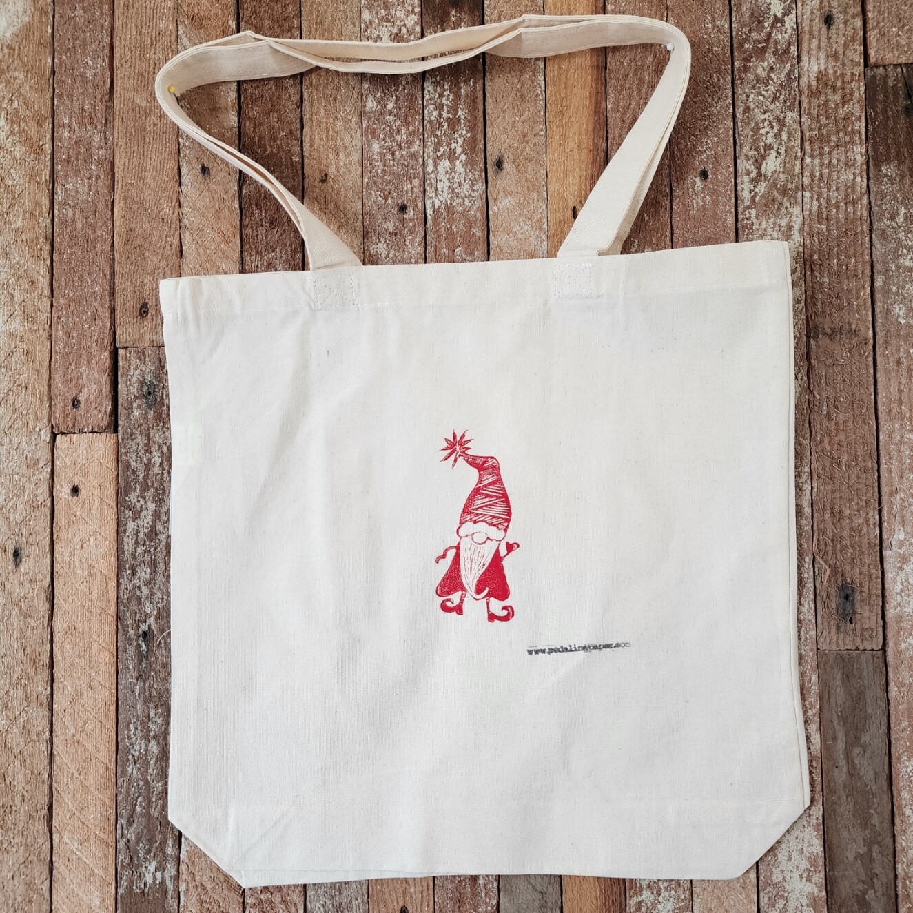 &quot;Gnicolas the Christmas Nisse&quot; Organic Cotton Tote Bag