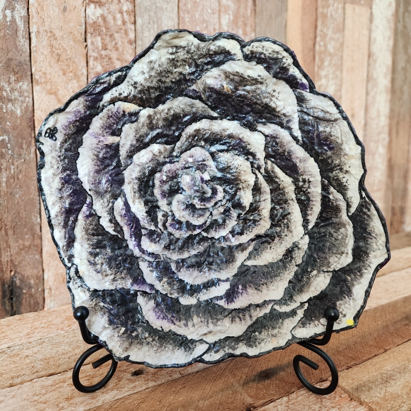 SOLD - Purple/Black Shallow Rose Bowl