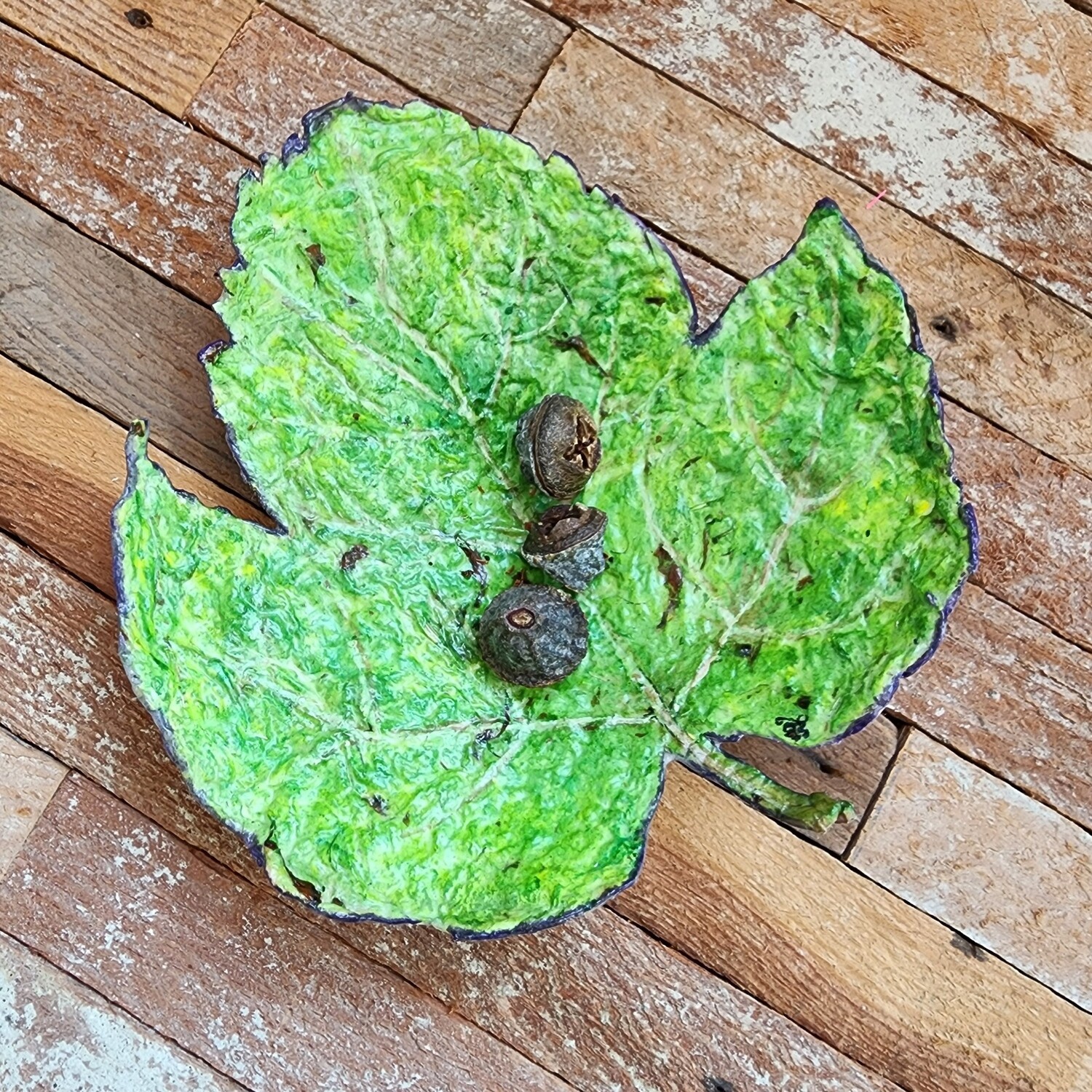 ** SOLD ***Grape Leaf - Paper Pulp Bowl