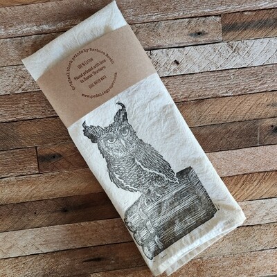 "Great Horned Owl" Hand-printed Tea Towel "Great Horned Owl" Hand-printed Tea Towel