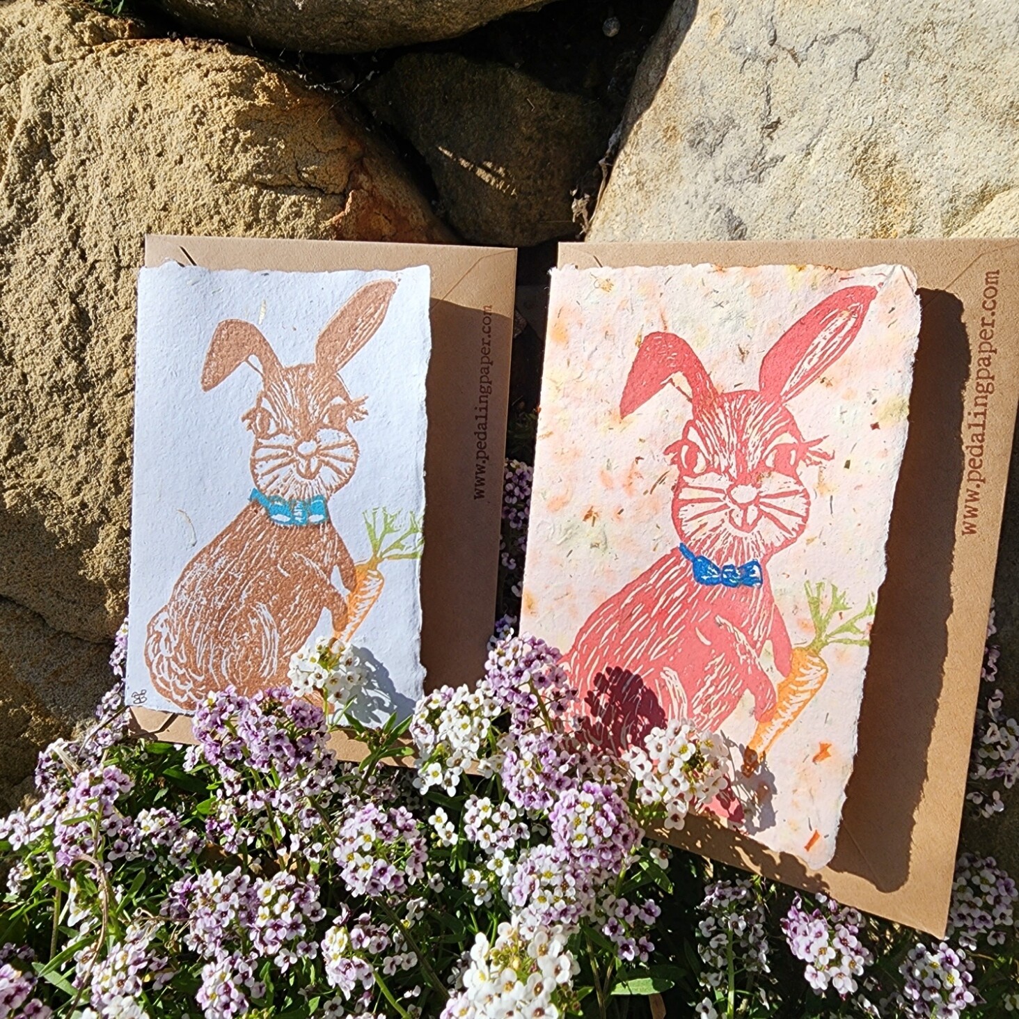 "Miss-Chievous Bunny" Handmade Paper Notecard