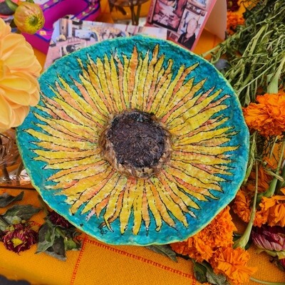 SOLD*** "Sunflower" Handmade Paper Bowl (One of a kind)