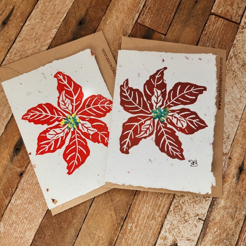 "Poinsettia"  Notecard