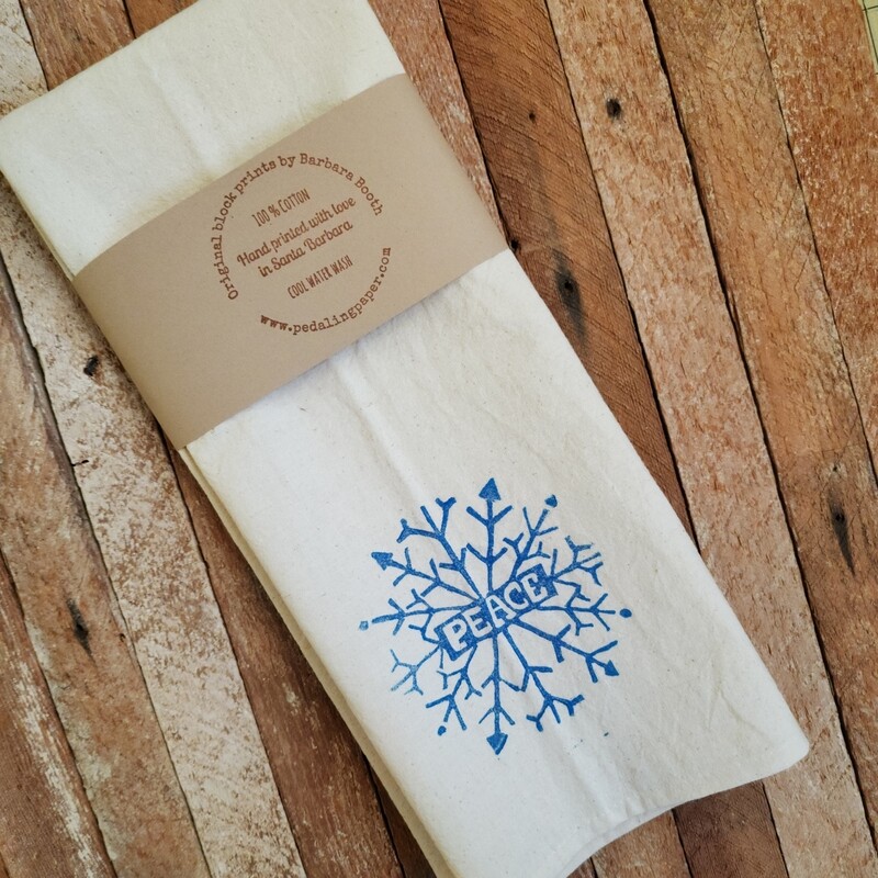 Peace Block Printed Tea Towel