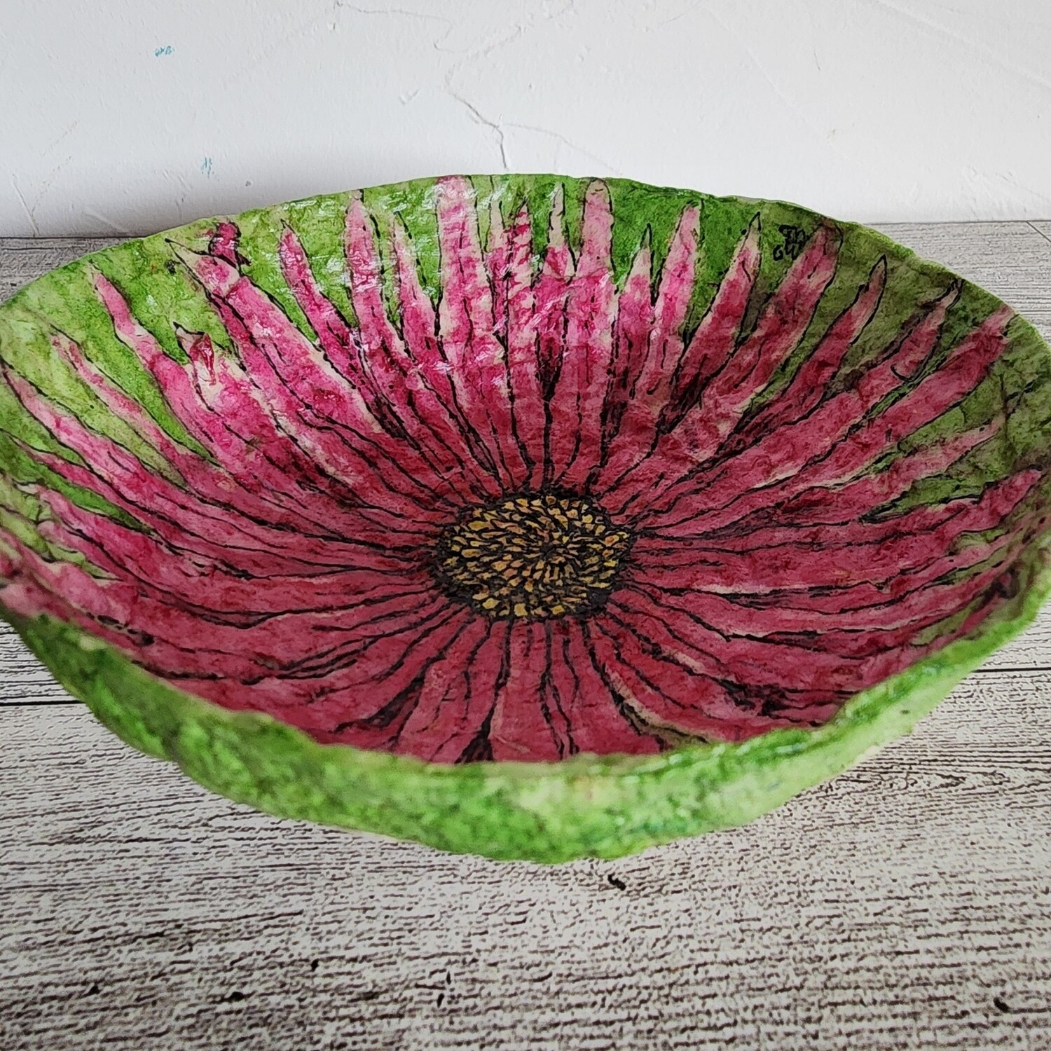 SOLD***  &quot;PINK&quot; One-of-a-kind paper Pulp Bowl