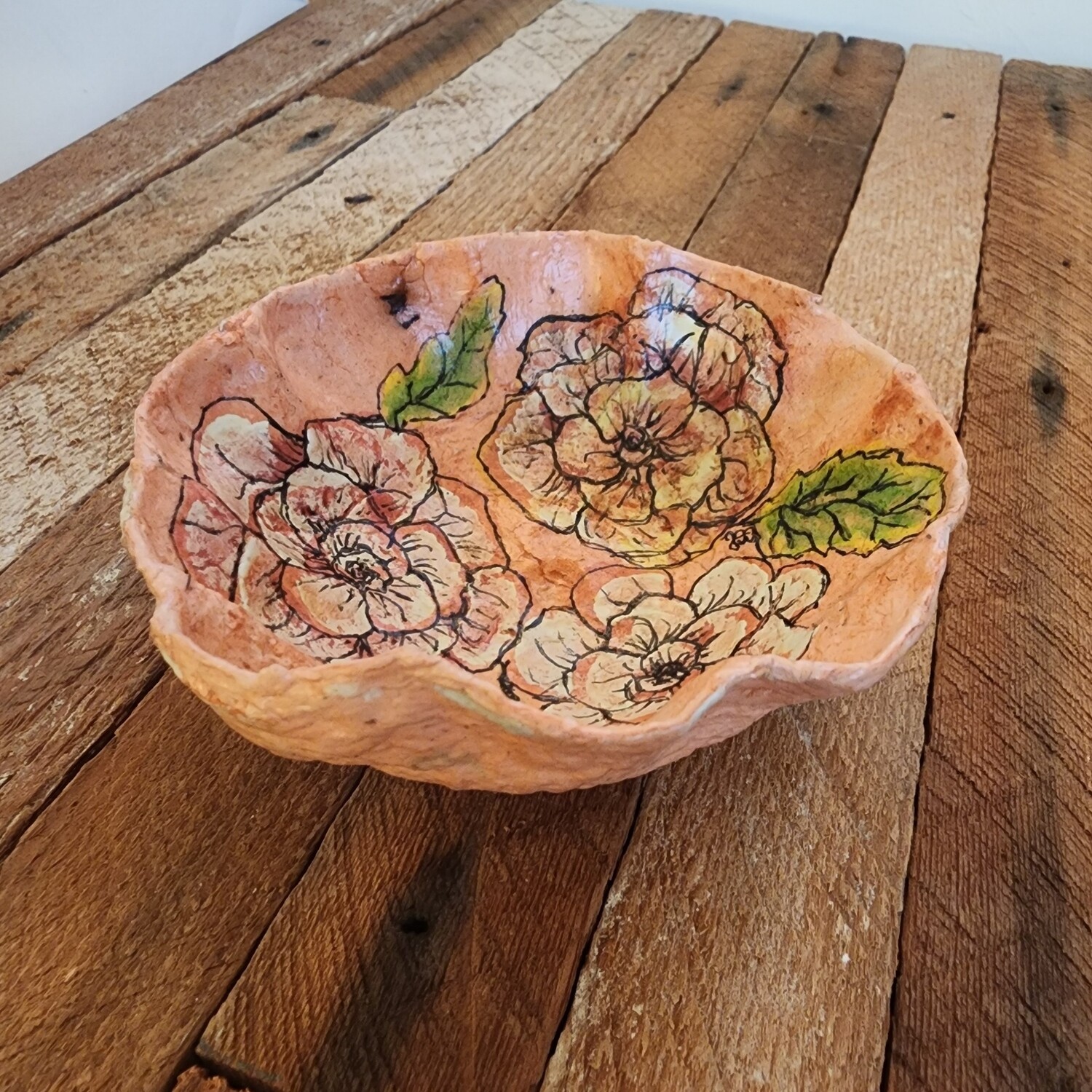 SOLD**&quot;Peach Fuzz&quot; Vintage Rose&quot; Bowl