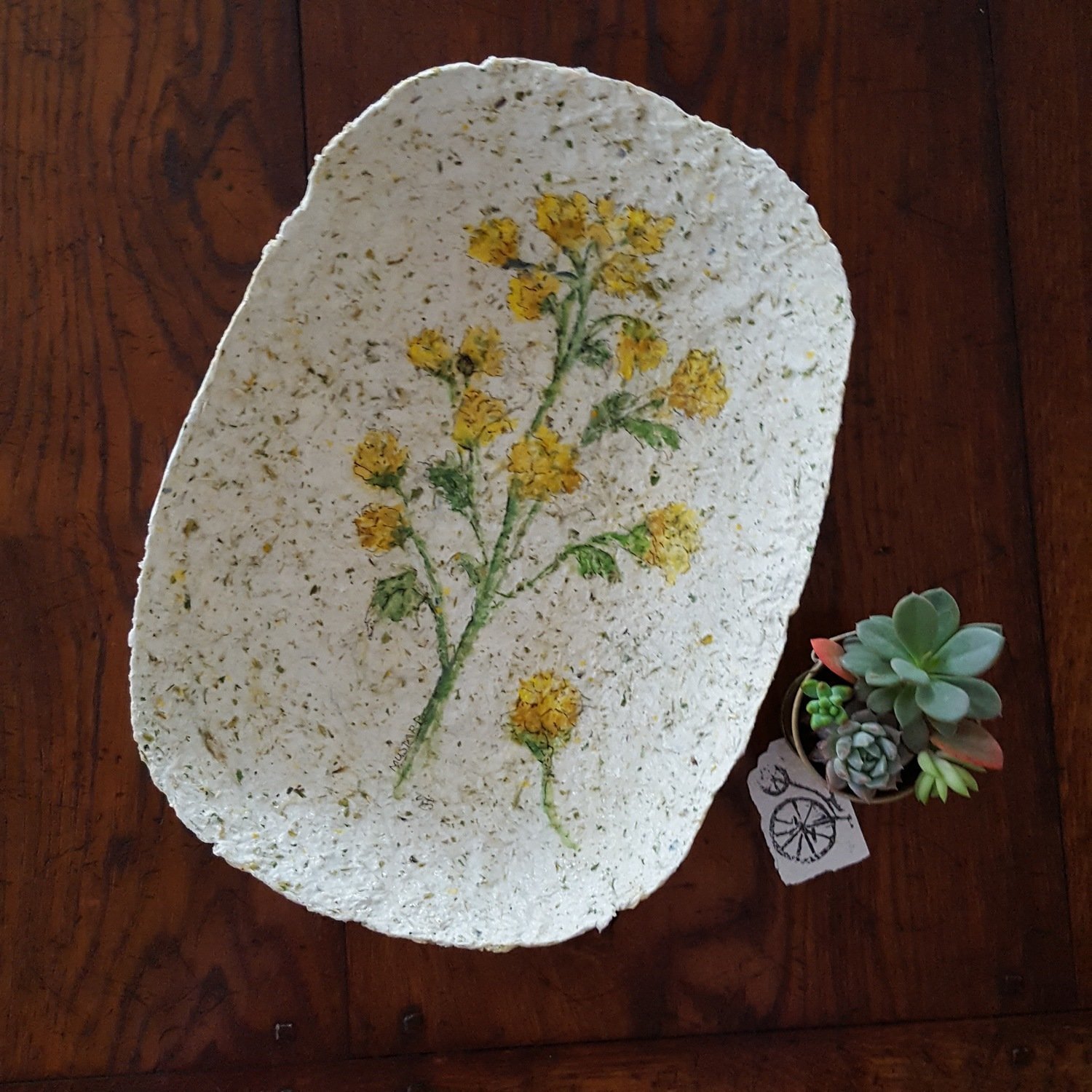 &quot;Super Bloom&quot;  Mustard Watercolor Bowl