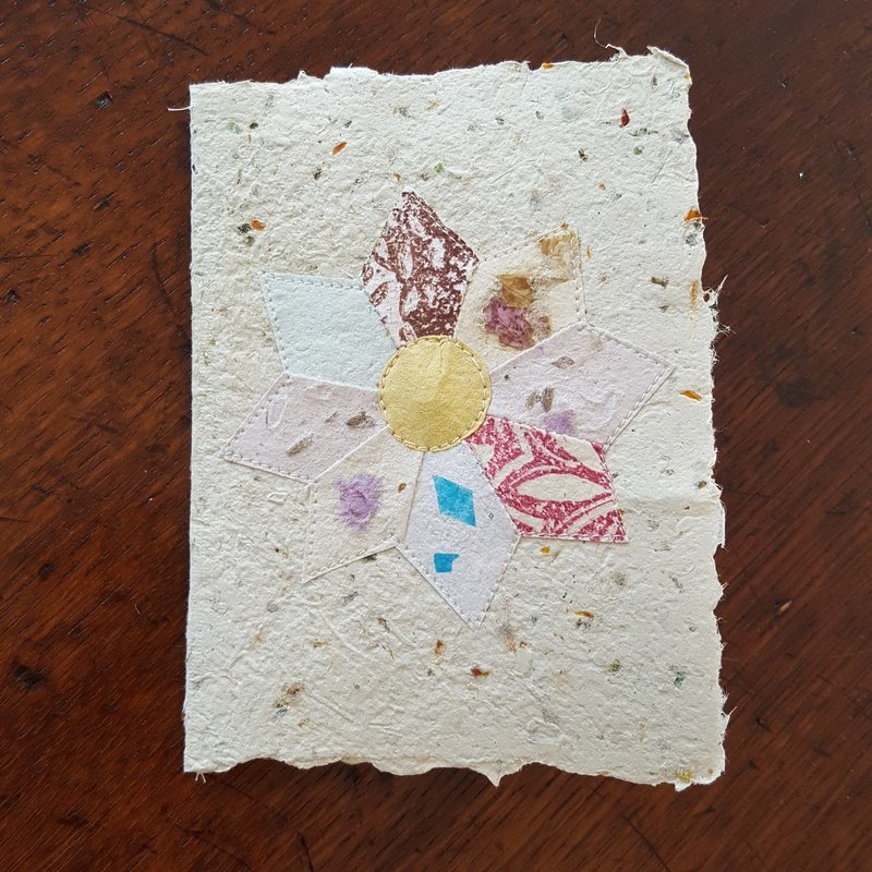 "The Dresden Plate" Note Card (Basil &amp; Marigold paper)