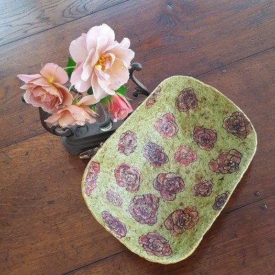 &quot;A Rose Is a Rose Is a Rose&quot; - Handmade paper bowl