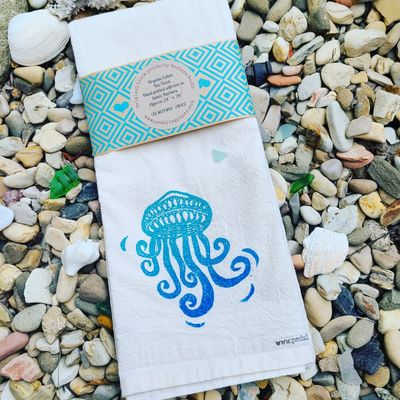 "Sea Jelly" 100% Cotton Tea Towel