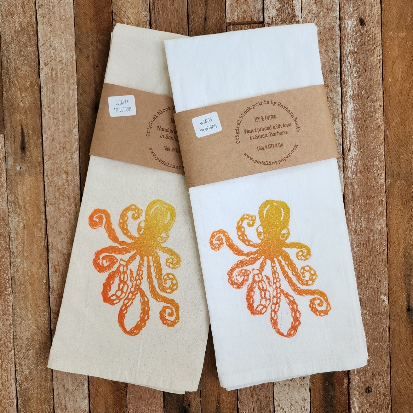 "Octavia the Octopus"  100% Cotton Tea Towel