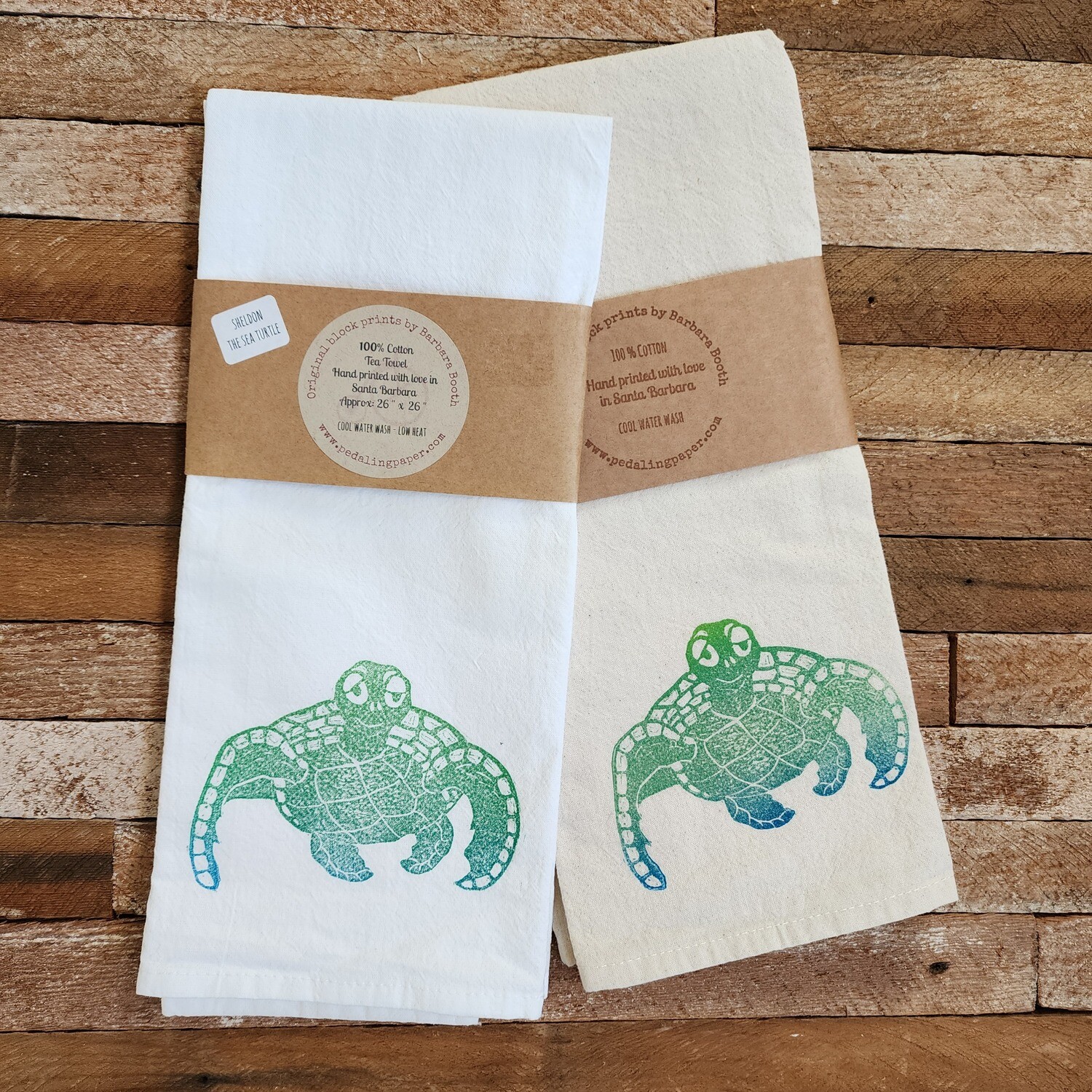 "Sheldon the Sea Turtle" 100% Cotton Tea Towel