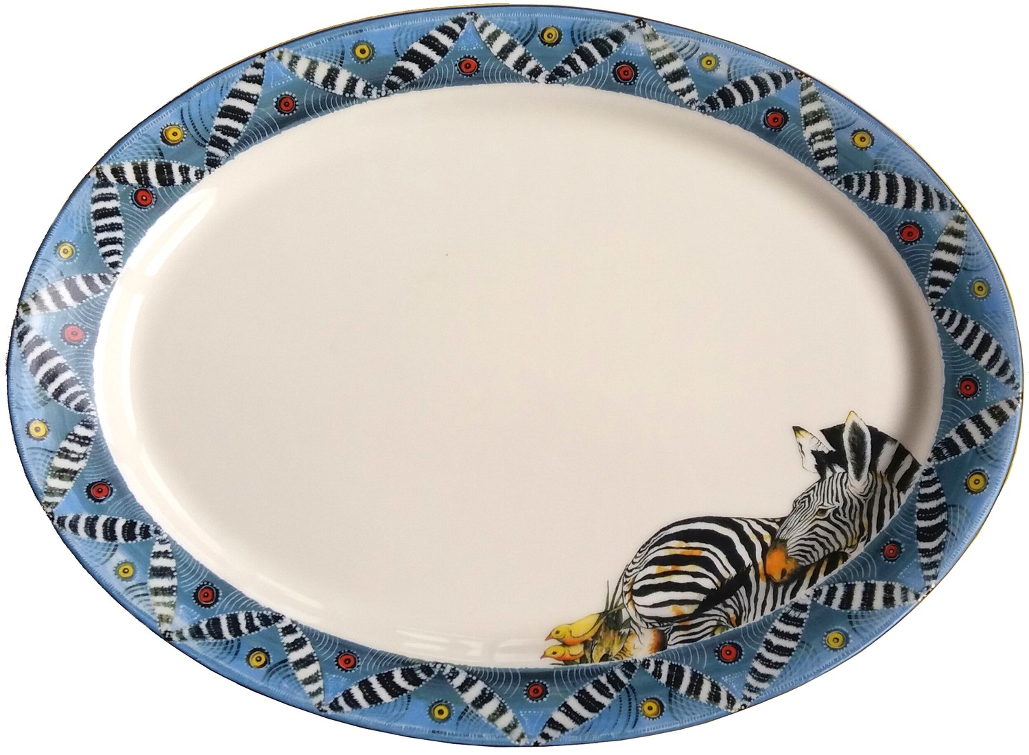 Oval Platter 16" x 12" Zebra
