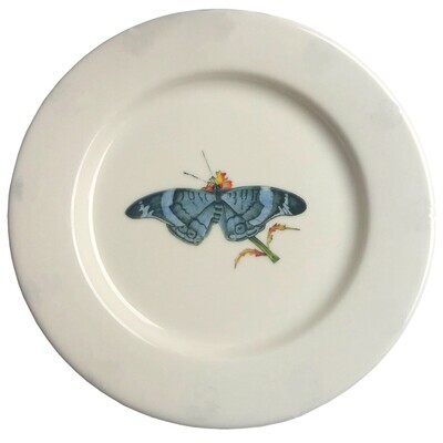 Bread Plate Blue Butterfly 7.5&quot;