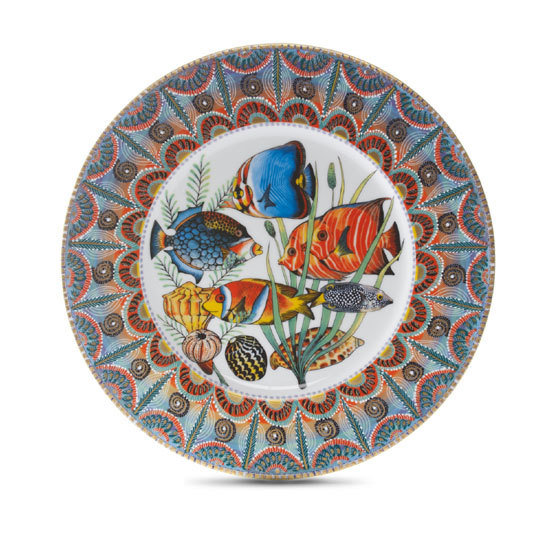 Presentation Plate Ndoro 12.6&quot; with gold rim