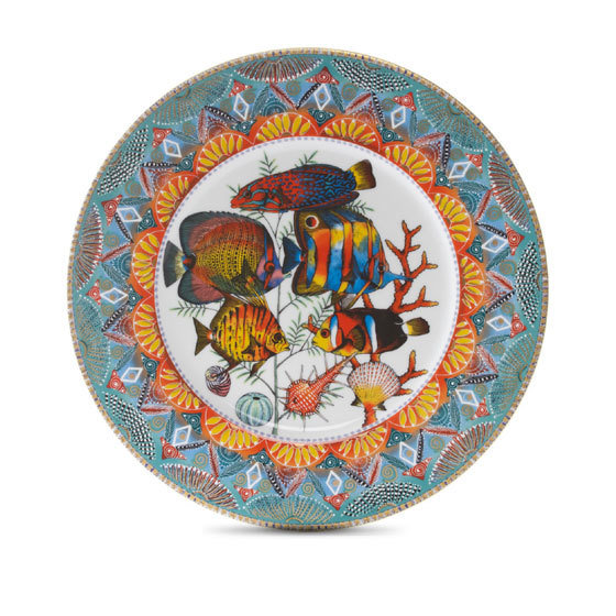 Presentation Plate Fan 12.6&quot; with gold rim