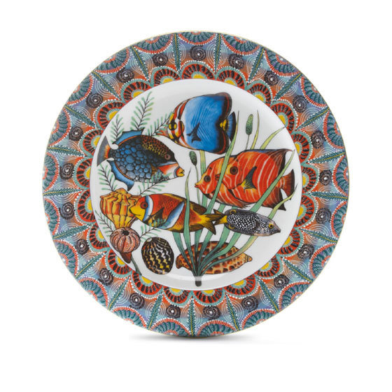 Dinner Plate Ndoro 10.4" with gold rim