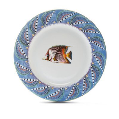 Salad Plate Quill 8.7&quot; with gold rim