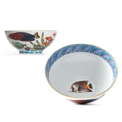 Cereal Bowl Quill 6.3&quot; with gold rim