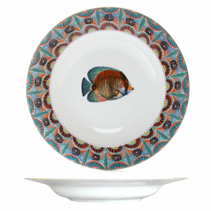 Soup Plate Ndoro 8.7" with gold rim