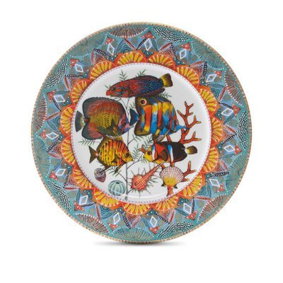 Presentation Plate Fan 12.6" with gold rim
