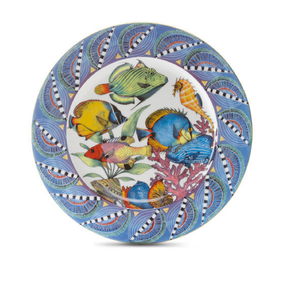 Dinner Plate Quill 10.4" with gold rim