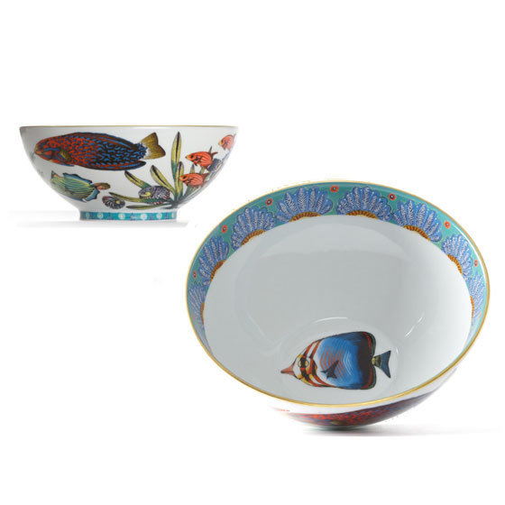 Cereal Bowl Feathers 6.3" with gold rim