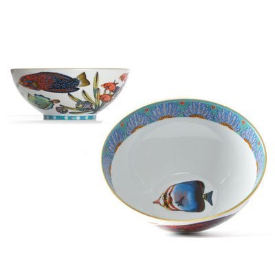Cereal Bowl Feathers 6.3" with gold rim