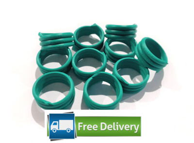 Spiral Poultry Leg Rings 16mm (Pack of 10) GREEN