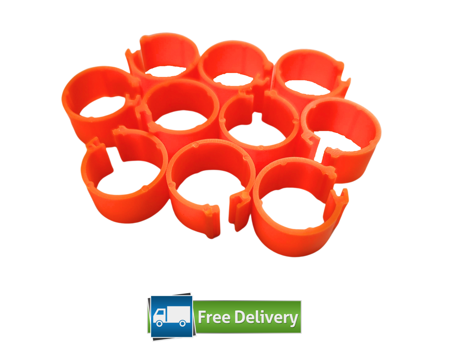 Clip Poultry Leg Rings 12mm (Pack of 100) ORANGE