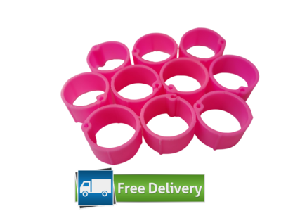 Clip Poultry Leg Rings 14mm (Pack of 10) PINK