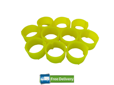 Clip Poultry Leg Rings 14mm (Pack of 10) LIGHT YELLOW