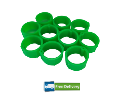 Clip Poultry Leg Rings 14mm (Pack of 10) BRIGHT GREEN