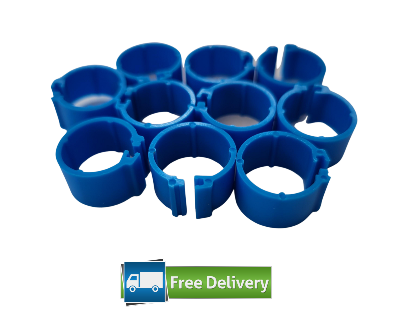 Clip Poultry Leg Rings 12mm (Pack of 10) DARK BLUE