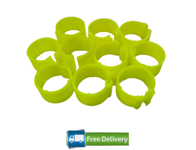 Clip Poultry Leg Rings 12mm (Pack of 10) YELLOW