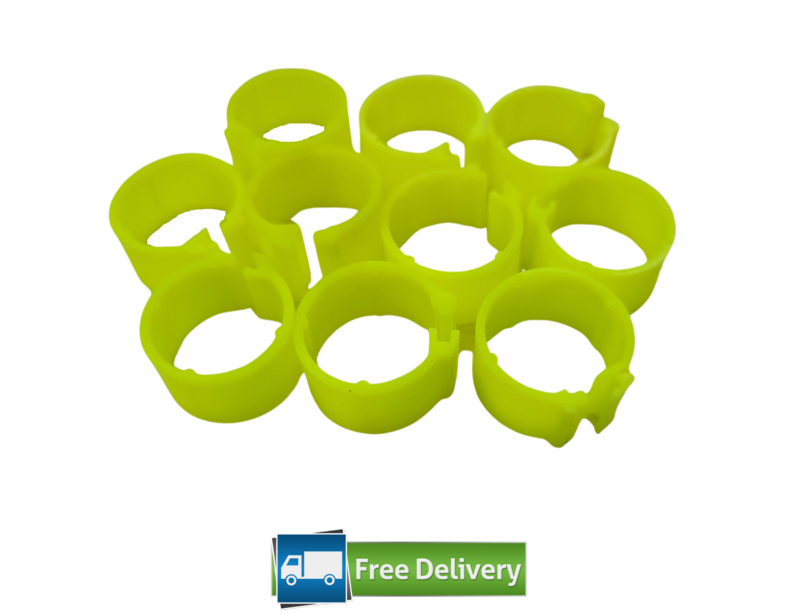 Clip Poultry / Pigeon Leg Rings 8mm (Pack of 100) YELLOW