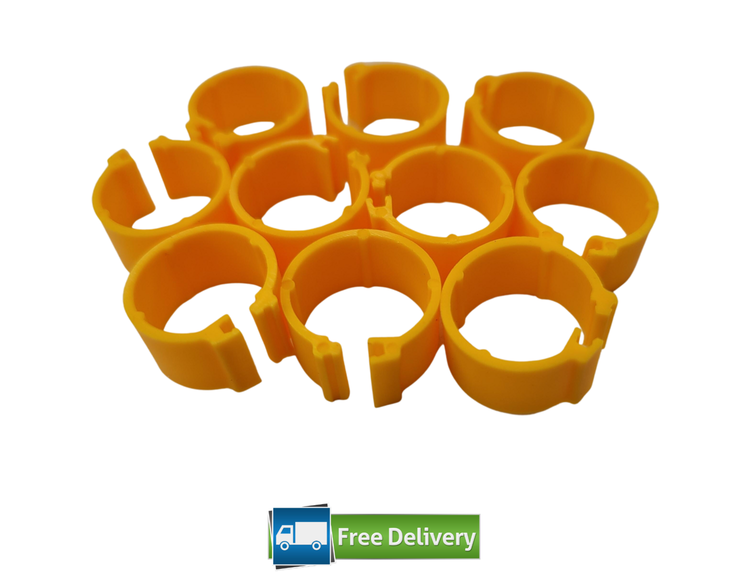 Clip Poultry / Pigeon Leg Rings 8mm (Pack of 10) AMBER