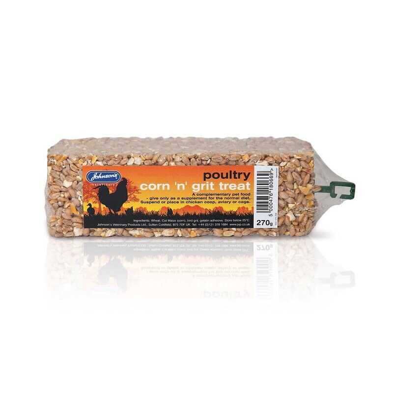 Peck Block - Johnson's Poultry Corn 'n' Grit Treat 270g