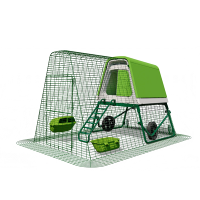 Omlet Eglu Go UP with 2m Run & Wheels for up to 4 hens (GREEN)
