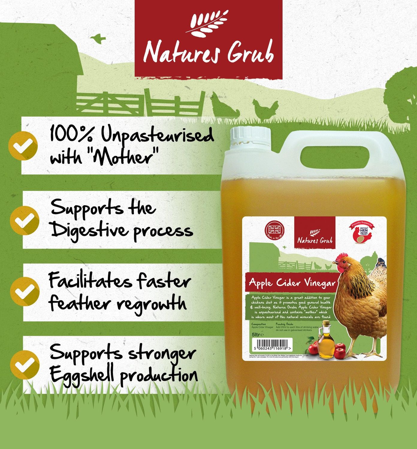 Nature's Grub Apple Cider Vinegar 5L