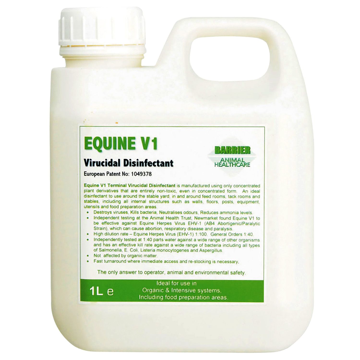 Barrier EQUINE V1 Virucidal Disinfectant Concentrate 1L