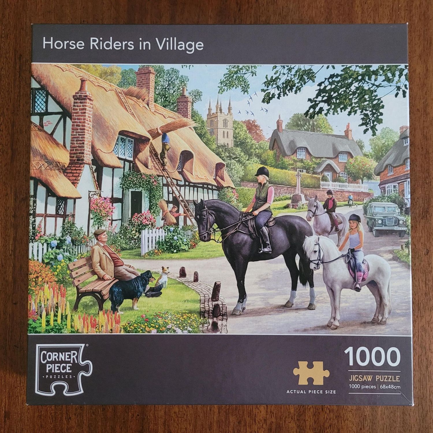 Jigsaw Puzzle, 1000 pieces, Horse Riders in Village (Used)