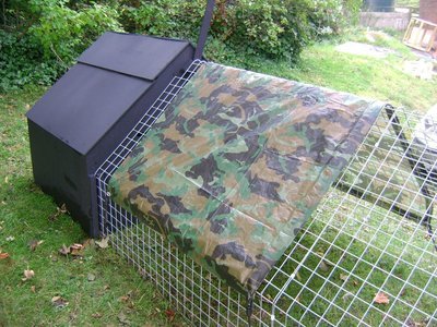 Chicken Run Cover with 4 hooks (CAMO) 1.8m x 1.2m