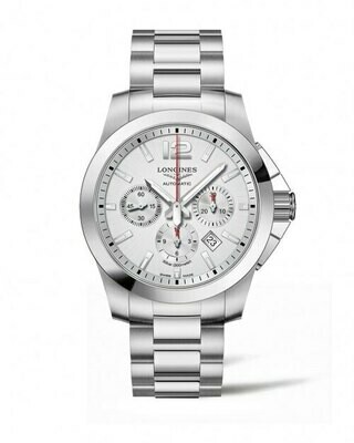 Conquest Silver Dial Automatic 44MM Chronograph L38014766