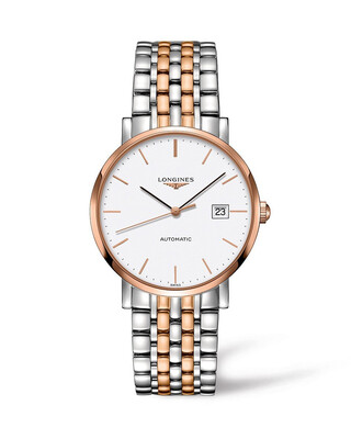 The Longines Elegant Collection White Dial 39MM 18KT Gold Cap Automatic L49105127
